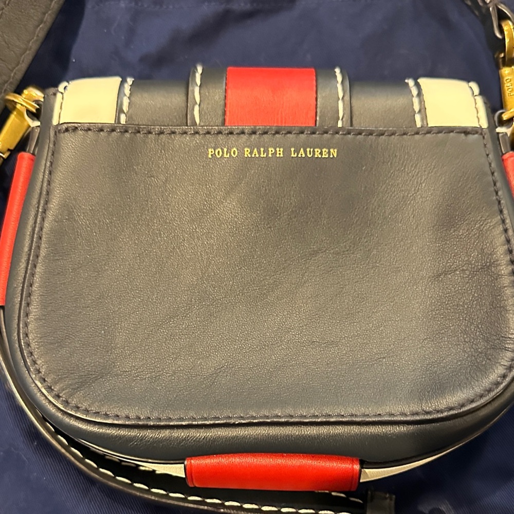 Polo by Ralph Lauren Tricolor Leather Crossbody — Red, Cream, Black - Picture 4 of 4